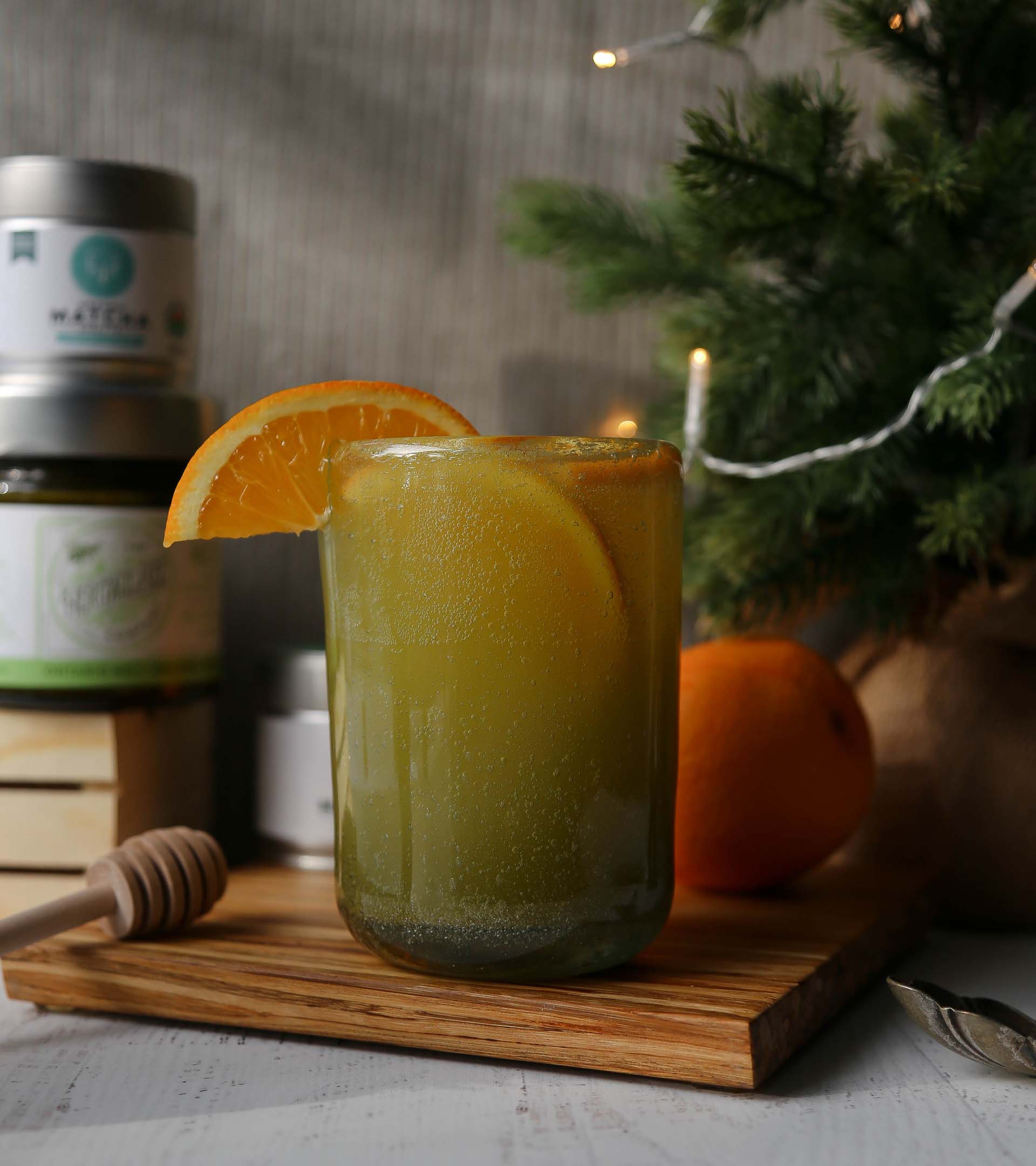 Matcha Infused Honey Orange Spritzer Recipe